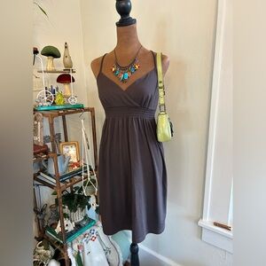 Vintage Casual Y2K Brown Loft Petite Babydoll Crisscross Dress - Size P Small